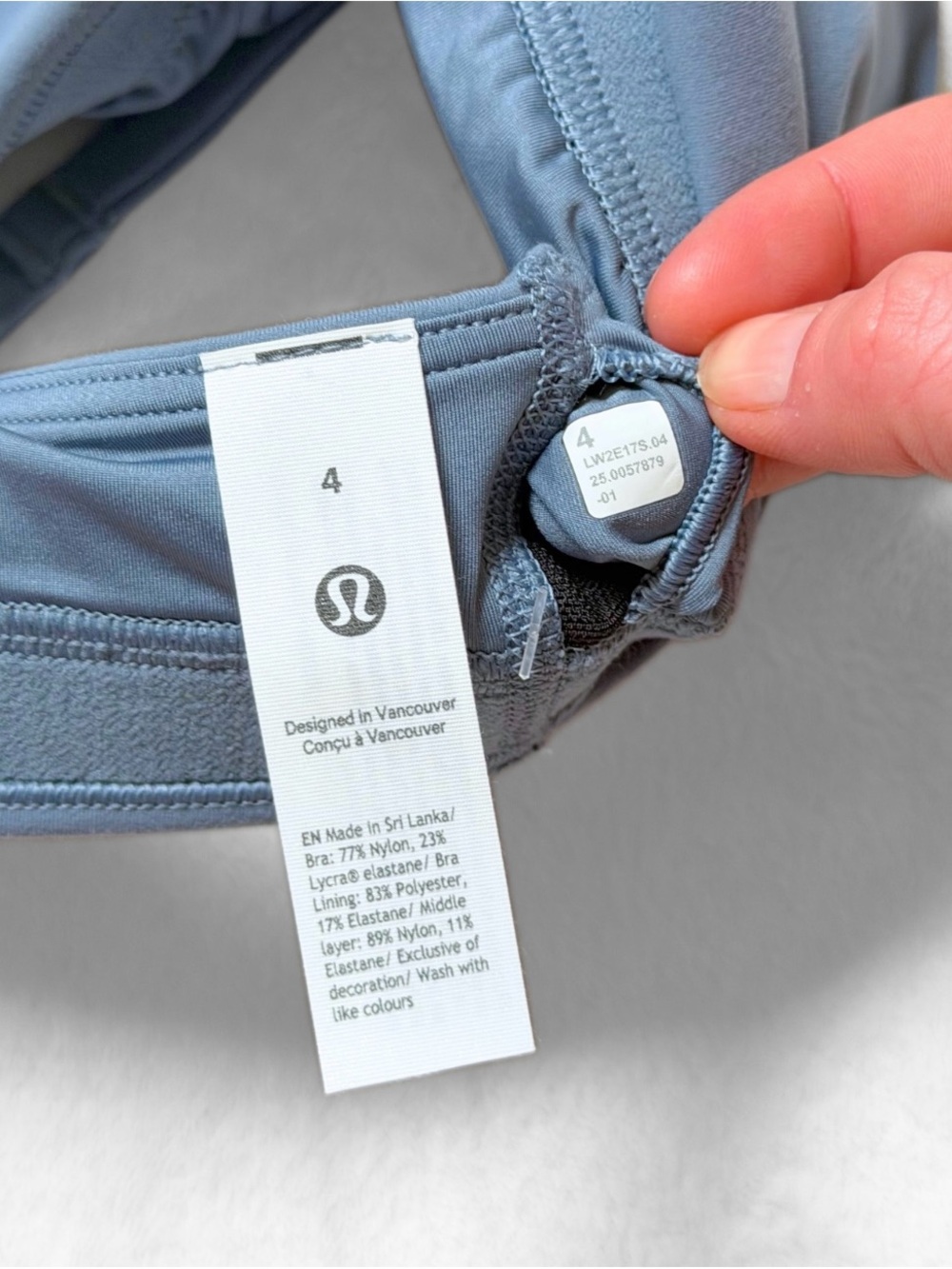 NWT Lululemon Wunder Train Strappy Racer Bra – Steel Blue – Size 4 (A/B) - Picture 7 of 8